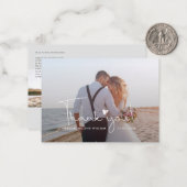 Photo Hand-Lettered Wedding Thank You Mitteilungskarte (Vorderseite/Rückseite Beispiel)