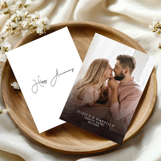 Photo Happy Anniversary Card Dankeskarte