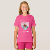 Photo heart name birthday girl pink T-Shirt (Vorne ganz)