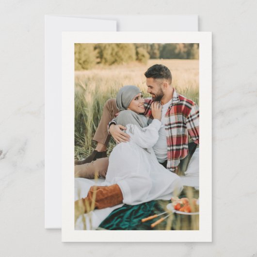 Photo Heart Script QR Code Wedding Save The Date (Rückseite)