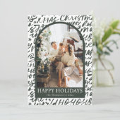 Photo Holiday Card, Modern Christmas Card Einladung (Stehend Vorderseite)