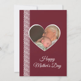 Photo inside Heart image with lace border Karte