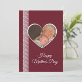 Photo inside Heart image with lace border Karte (Stehend Vorderseite)