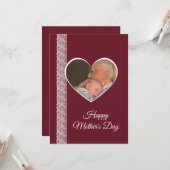 Photo inside Heart image with lace border Karte (Vorderseite/Rückseite Beispiel)