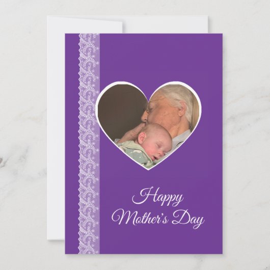 Photo inside Heart image with lace border Karte (Vorderseite)