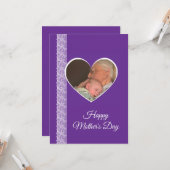 Photo inside Heart image with lace border Karte (Vorderseite/Rückseite Beispiel)