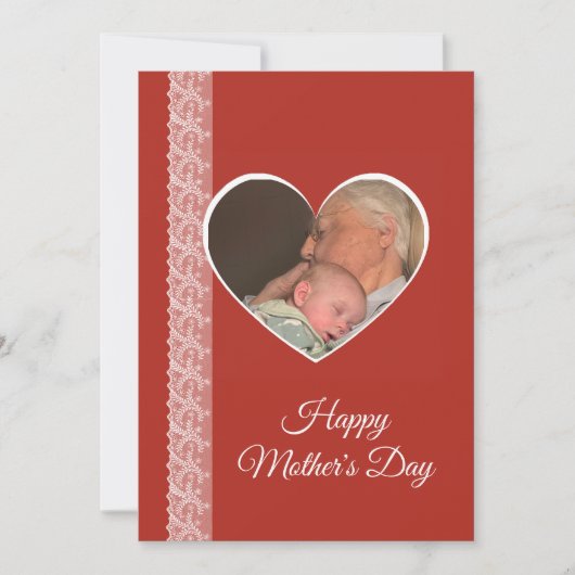 Photo inside Heart image with lace border Karte (Vorderseite)