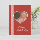 Photo inside Heart image with lace border Karte (Stehend Vorderseite)