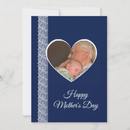 Photo inside Heart image with lace border Karte