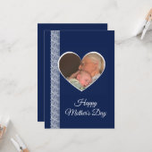 Photo inside Heart image with lace border Karte (Vorderseite/Rückseite Beispiel)