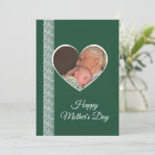 Photo inside Heart image with lace border Karte (Stehend Vorderseite)