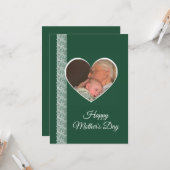 Photo inside Heart image with lace border Karte (Vorderseite/Rückseite Beispiel)