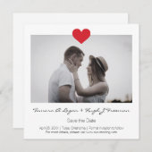 Photo Instant with Heart Engaged Couple Wedding Save The Date (Vorne/Hinten)