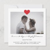 Photo Instant with Heart Engaged Couple Wedding Save The Date (Vorderseite)