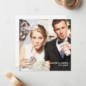 Photo Just Married Wedding Announcement Thank you Mitteilungskarte (Vorderseite/Rückseite Beispiel)