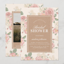 Photo Kraft Vintage Pink Rose Garden Bridal Shower