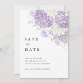 Photo Lavender Lilac White Floral Wedding Save The Date (Vorderseite)
