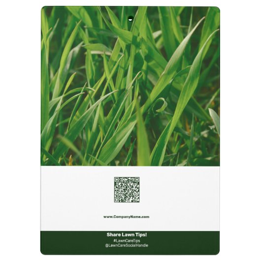 Photo Lawn Care Promotional Logo Motto QR code Klemmbrett (Rückseite)