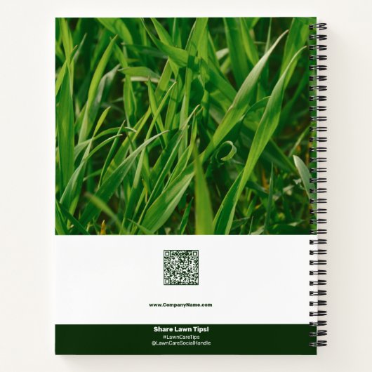 Photo Lawn Care Promotional Logo Motto QR code Notizblock (Rückseite)