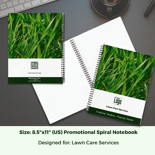 Photo Lawn Care Promotional Logo Motto QR code Notizblock