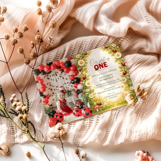 Photo Little Meadow Lady Turns One Einladung