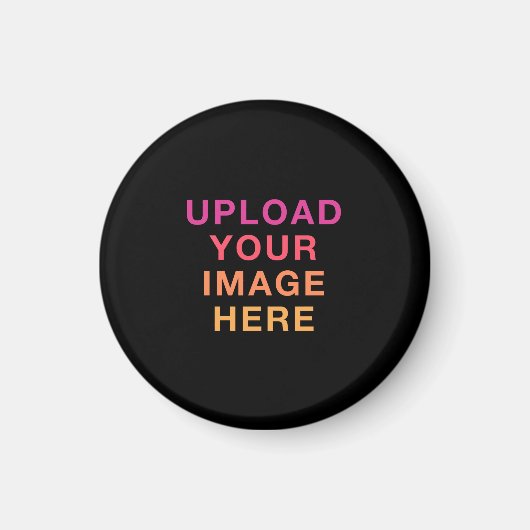 Photo Logo Business Simple Template Black Magnet (Vorne)