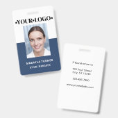 Photo Logo Employee Blue Ausweis (Vorder- & Rückseite)