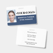 Photo Logo Employee Blue Ausweis (Vorder- & Rückseite)