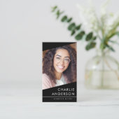 Photo logo QR code modern black professional Visitenkarte (Stehend Vorderseite)