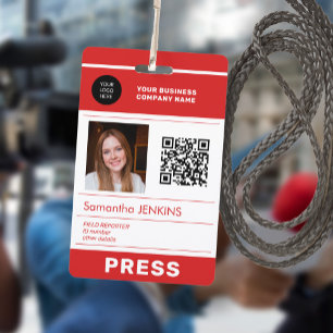 Photo logo QR CODE press pass ID Ausweis