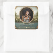 Photo Memorial Quadratischer Aufkleber (Tasche)