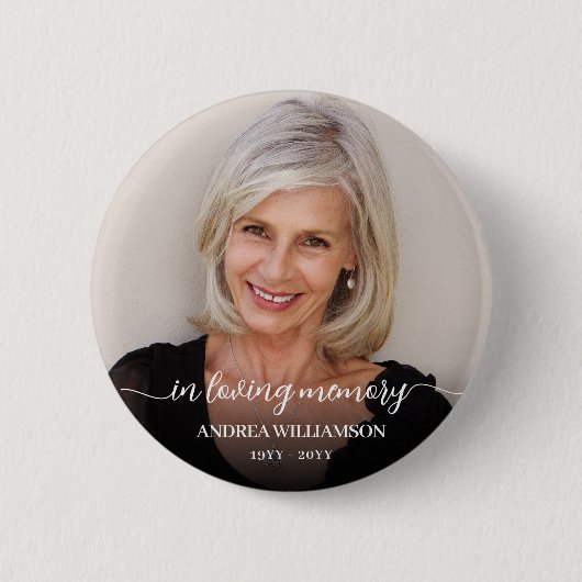 Photo Memorial Tribute In Loving Memory Button (Vorderseite)
