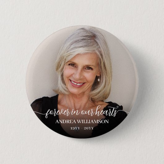 Photo Memorial Tribute In Loving Memory Button (Vorderseite)
