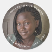 Photo Memorial Tribute Runder Aufkleber (Vorderseite)