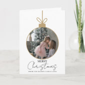 photo Merry Christmas bauble Photo Card Karte (Vorderseite)