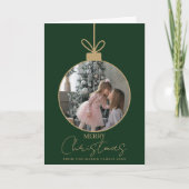photo Merry Christmas bauble Photo Card Karte (Vorderseite)