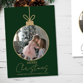 photo Merry Christmas bauble Photo Card Karte