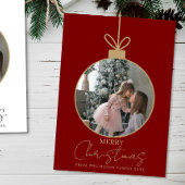 photo Merry Christmas bauble Photo Card Karte