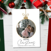 photo Merry Christmas bauble Photo Card Karte