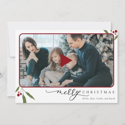 Photo Merry Christmas QR Code Holiday Video (Vorderseite)