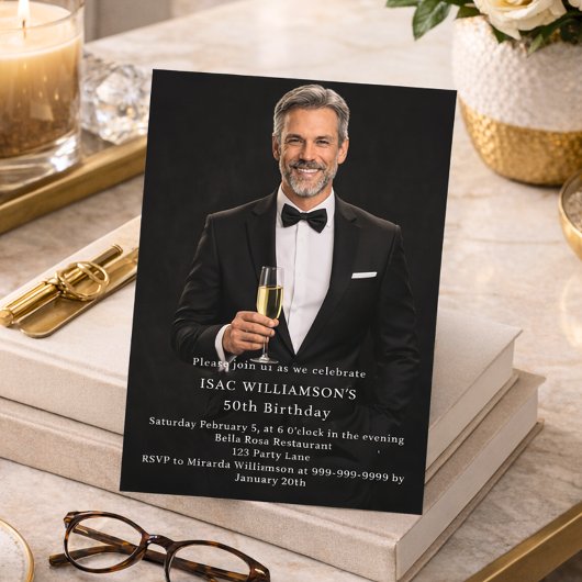 Photo milestone birthday einladung