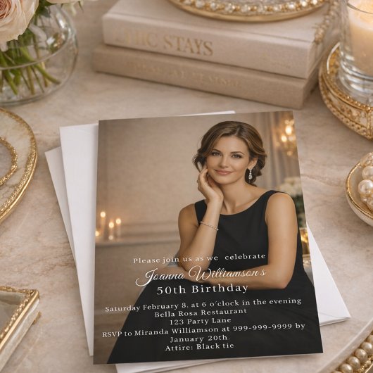 Photo milestone birthday einladung