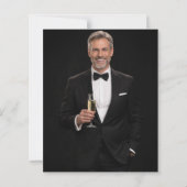 Photo milestone birthday gold invitation (Rückseite)