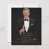 Photo milestone birthday gold invitation (Vorderseite)