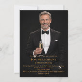 Photo milestone gold birthday einladung (Vorderseite)