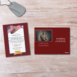 Photo Military Retirement Invitation Gold Crest Postkarte