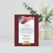 Photo Military Retirement Invitation Gold Crest Postkarte (Stehend Vorderseite)