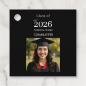 Photo modern black Graduation Party DIY Geschenkanhänger (Vorderseite)
