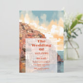 Photo Modern Elegant Italy Destination Wedding Einladung (Stehend Vorderseite)