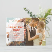 Photo Modern Elegant Italy Destination Wedding Save The Date (Stehend Vorderseite)